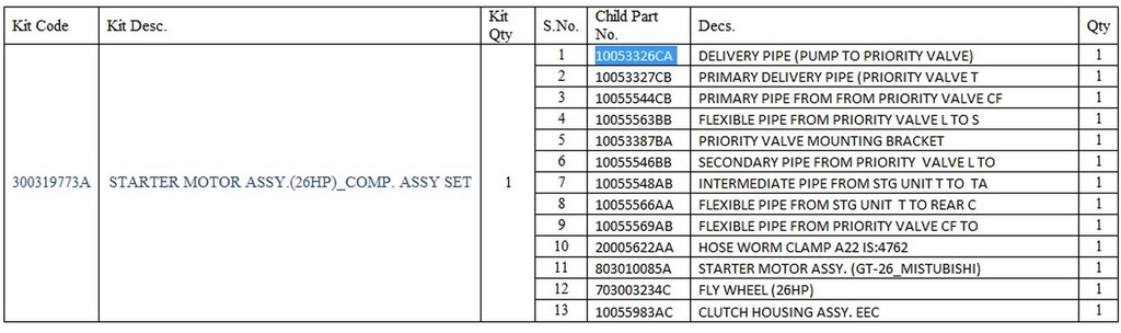 STARTER MOTOR ASSY.(26HP)_COMP. ASSY SET