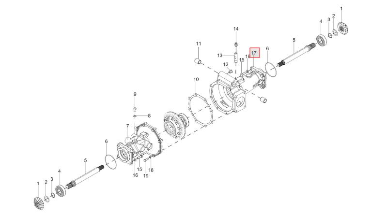 Assy trumpet Hsg Front (L)