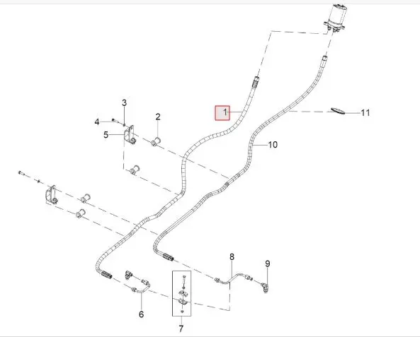 SECONDRY FLEXIBLE PIPE (STEERING UNIT TO STEERING CYLINDER R PORT)