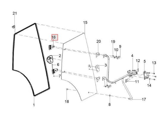 Plastic Door Hinge Sealed LH