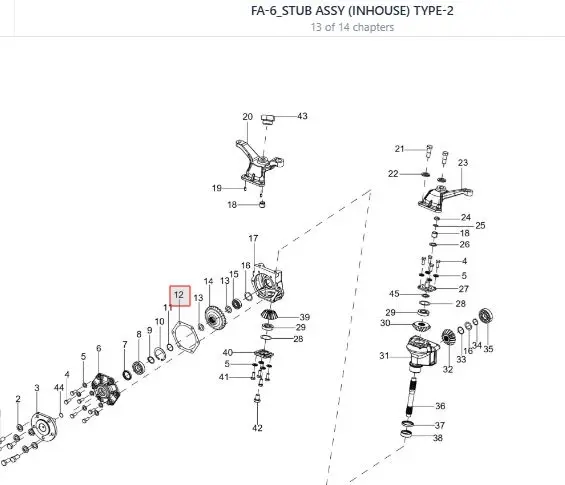 Gasket front axle
