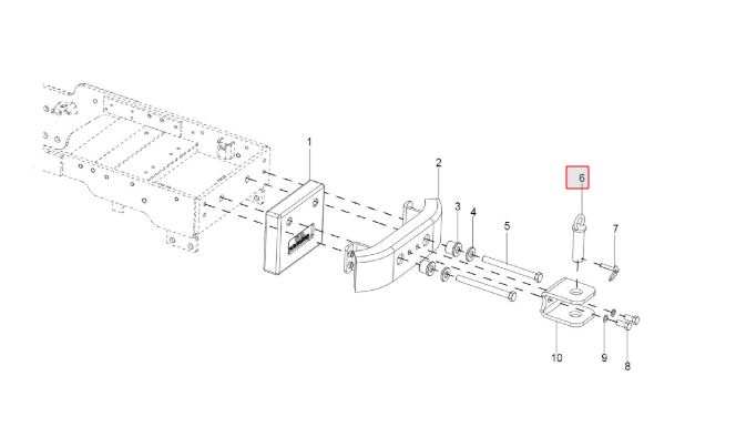 Pin for swinging drawbar