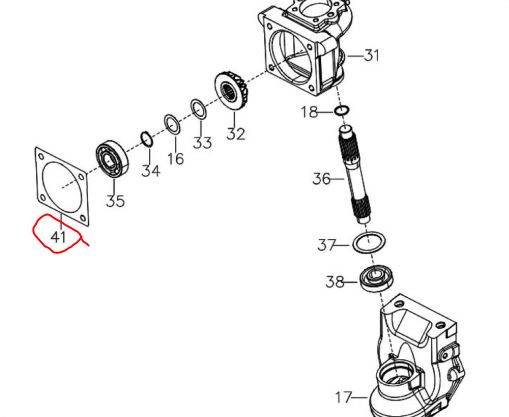 Gasket/stub axle HSG