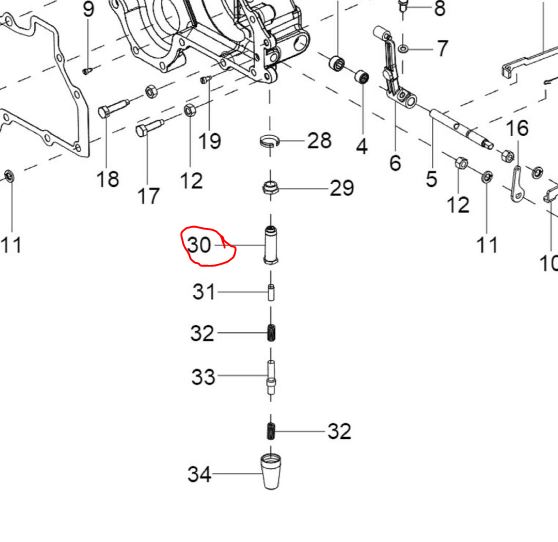 Governing Stopper Pin Dia M12 x 1