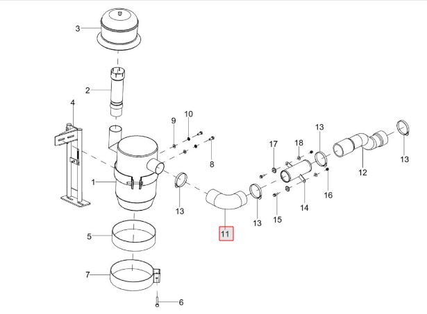 HOSE (A.CLEANER TO SUC PIPE) EX MOD