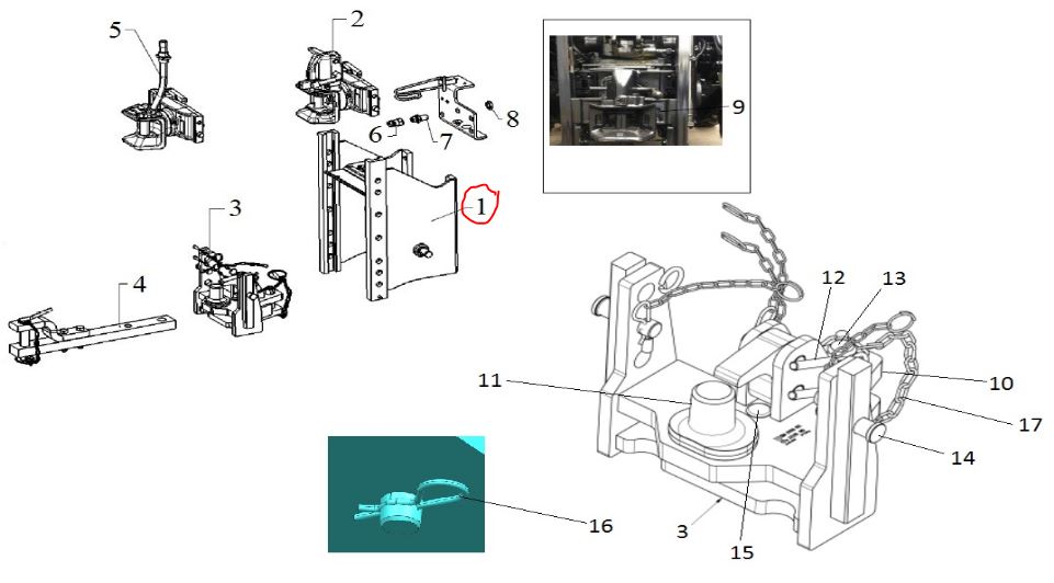 SLIDER TRAILER HITCH WITH PTO GUARD