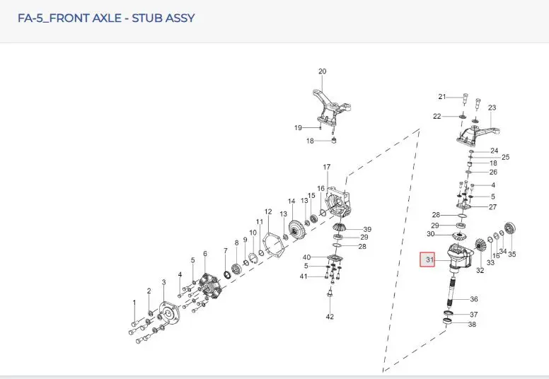 Stub Axle Hsg