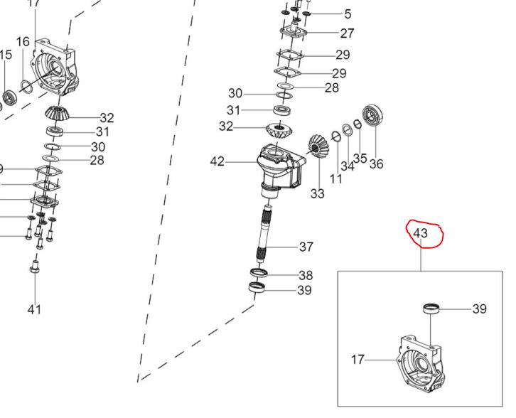 Assy front Axle HSG