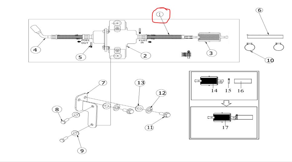 Fuel pipe (STRAINER TO FEED PUMP)