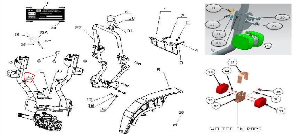 Top link holder assy for GT 26