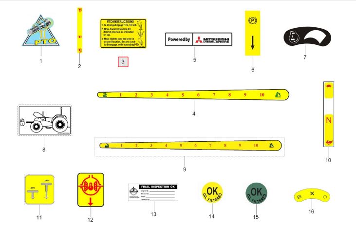 STICKER FOR PTO INSTRUCTION