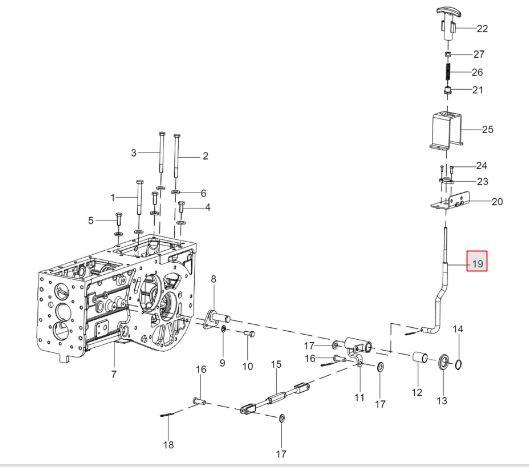 Connecting rod for 4wd lever assy