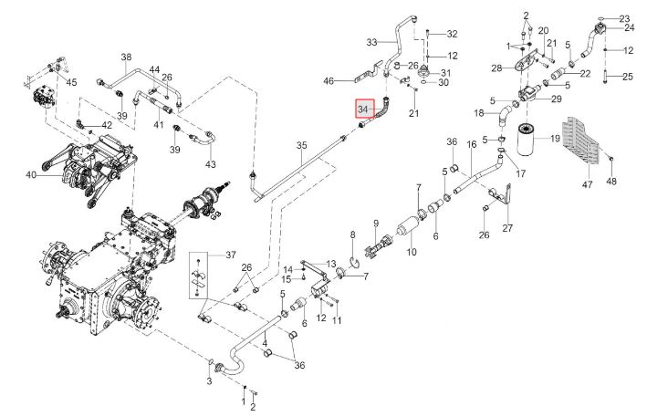 Intermediate flexible pipe From Pump To