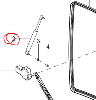 Gas spring rear