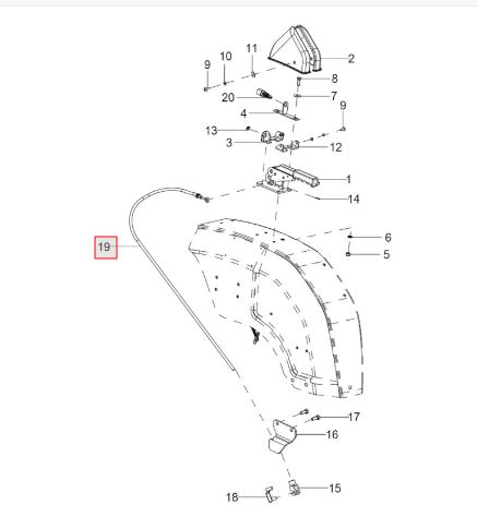 Parking brake cable LH