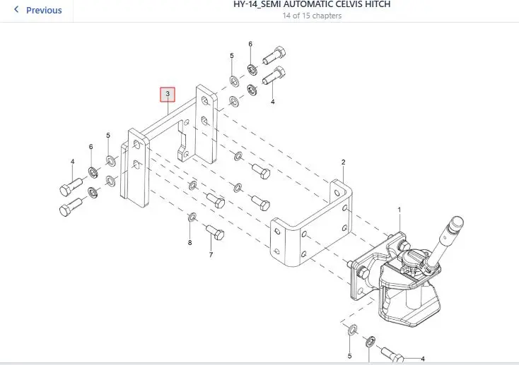 Clevis Trailer Hitch MTG BKT Assy