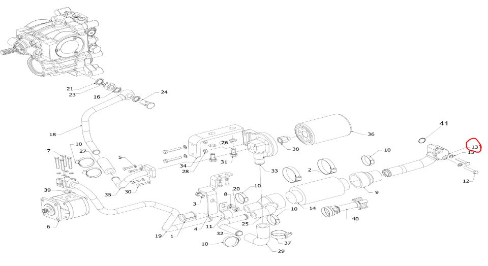 Primary suction pipe diff to strainer
