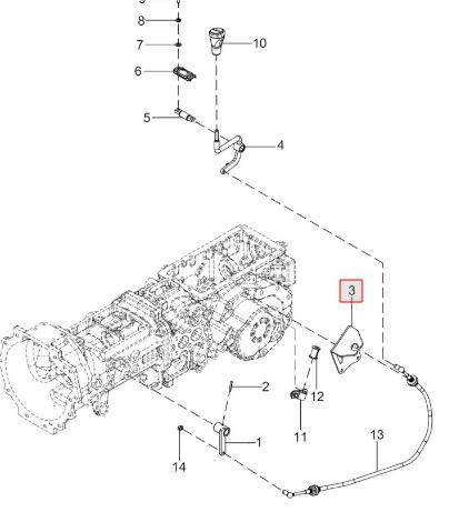 Shuttle lever cable holding bkt assy