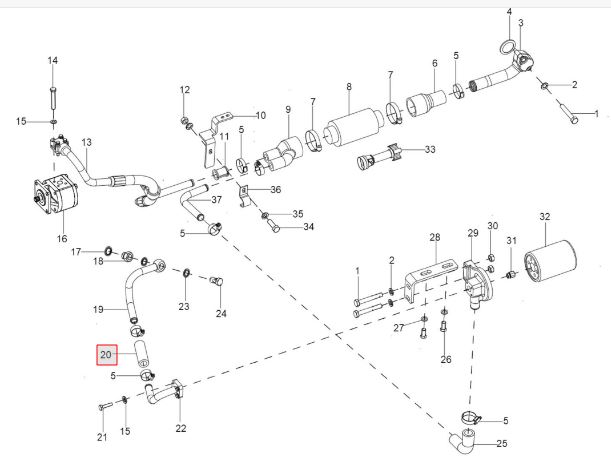 Hose for pipe OD20