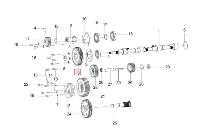 Cam gear (ø30) 90HP
