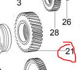 Top Intermediate gear assy. (90hp)