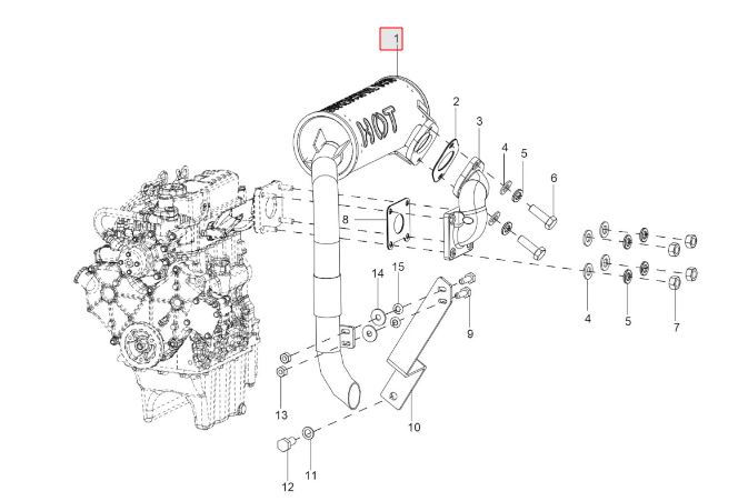 EXHAUST PIPE FOR UNDERHOOD SILENCER