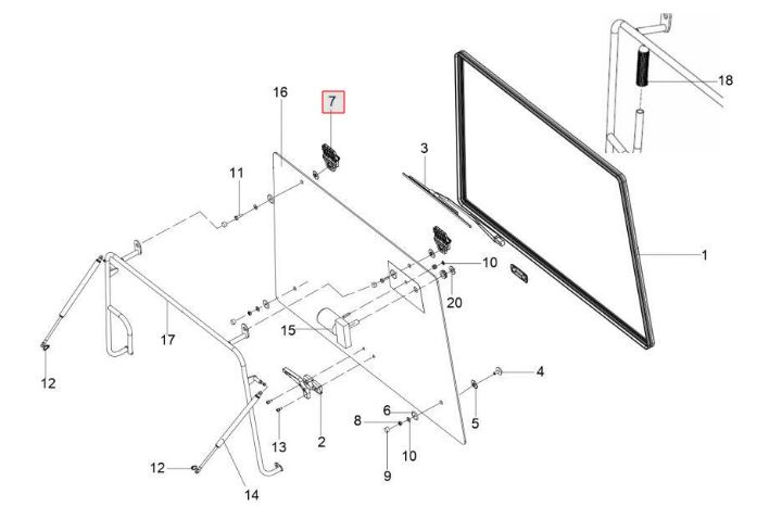 Rear glass Hinge
