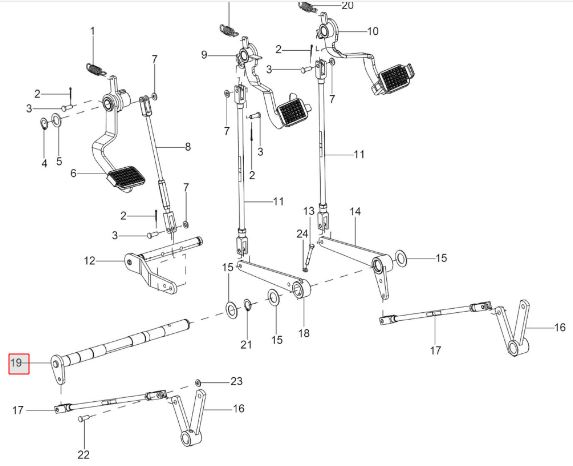 Brake pedal shaft