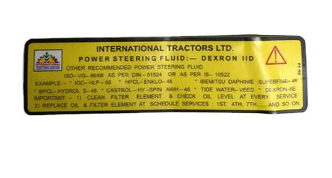 STICKER FOR STEERING TANK