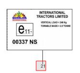 CLEVIS TYPE HITCH (E-MARK STICKER)