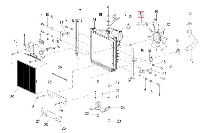 HOSE THERMOSTAT TO RADIATOR