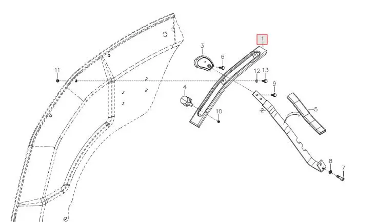 COVER POSITION LEVER - G.T (UN-PAINTED)