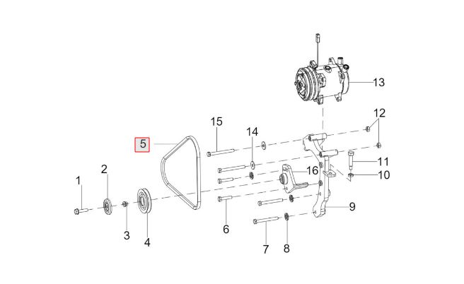 COMPRESSOR V BELT Ax39 COGGED