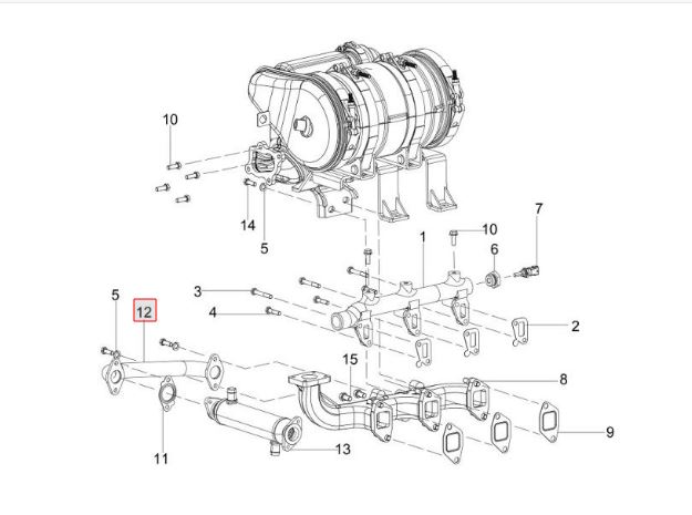 PIPE EXHAUST MANIFOLT TO EGR COOLER 8 KW