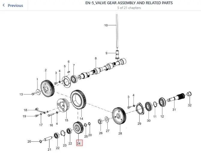 BOTTOM INTERMEDIATE GEAR ASSY. (IH)