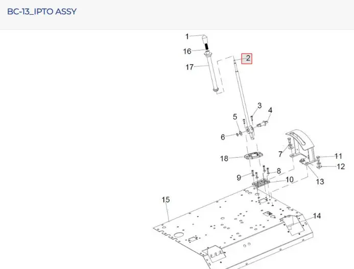 IPTO LEVER ASSY SOLIS60