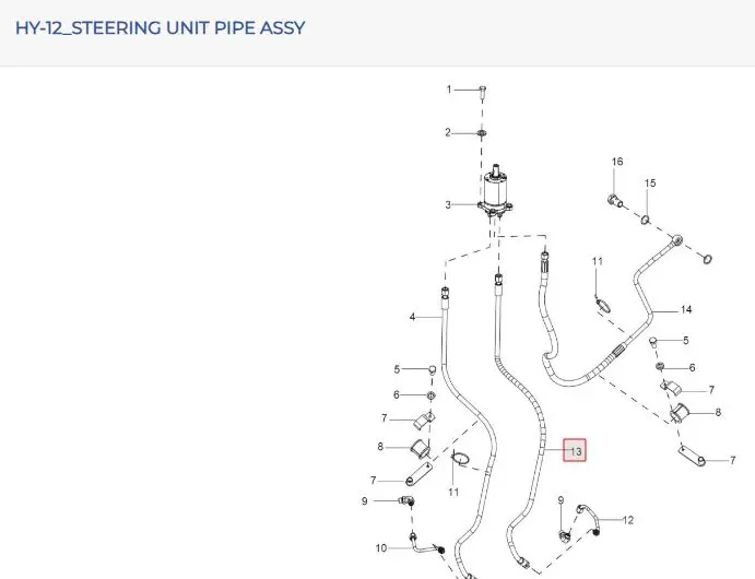 FLEXIBLE PIPE FROM STG UNIT L TO CYL (LH