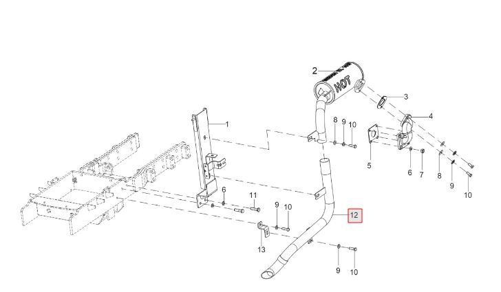 Exhaust pipe for underhood silencer