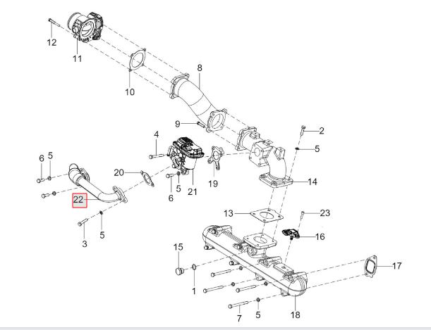 PIPE  ASSY EGR COOLER TO EGR VALVE