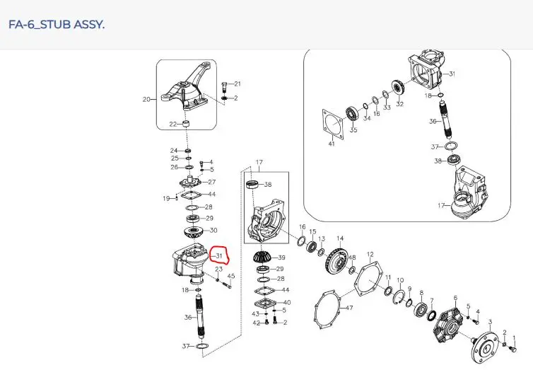 STUB AXLE HSG