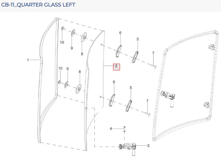 QUARTER GLASS LH