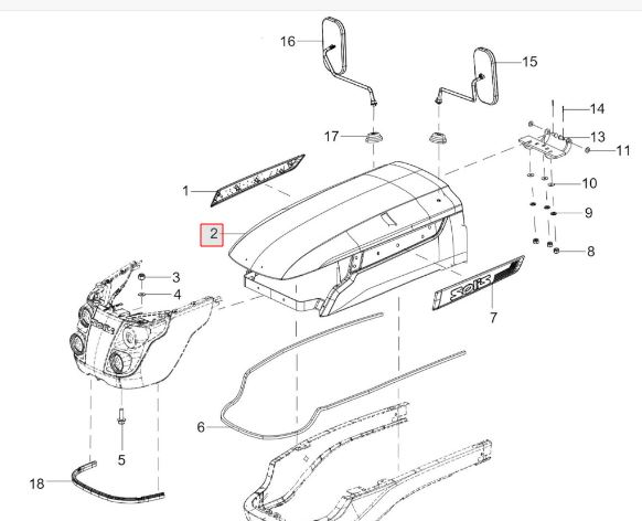 BONNET ASSEMBLY WITH BLUE PAINT