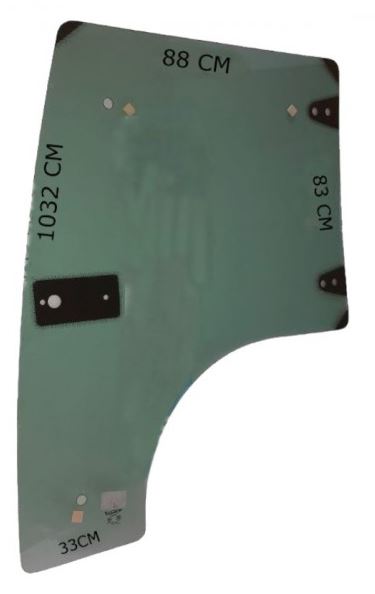 DOOR GLASS RH 6×1314×1092 TOUGHENED (horizontal door handle)