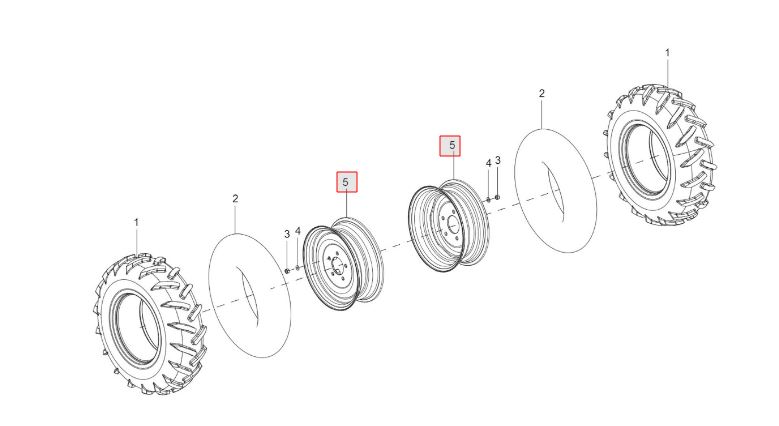 REAR WHEEL ASSY W7x24 (SILVER COATED)