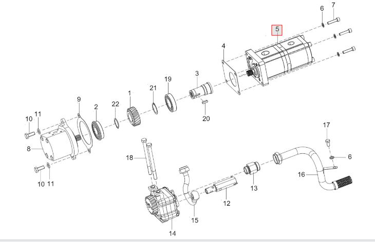 HYD Pump 19 cc + 16 cc