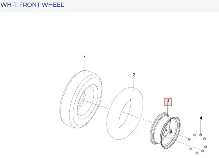 BOLTEN FRONT WHEEL W10X24 SILVER PAINTED