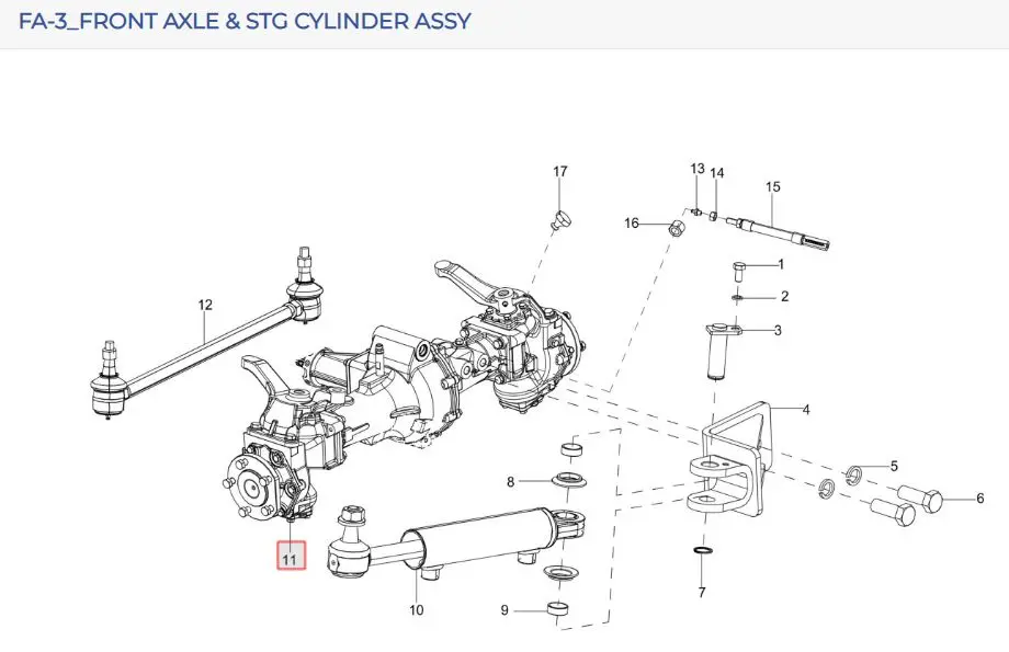 FRONT AXLE ASSY  HST and 9+9 EXPORT