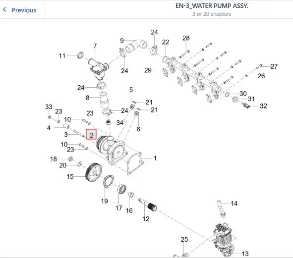 water pump assy. (AC) Viscous+Fix
