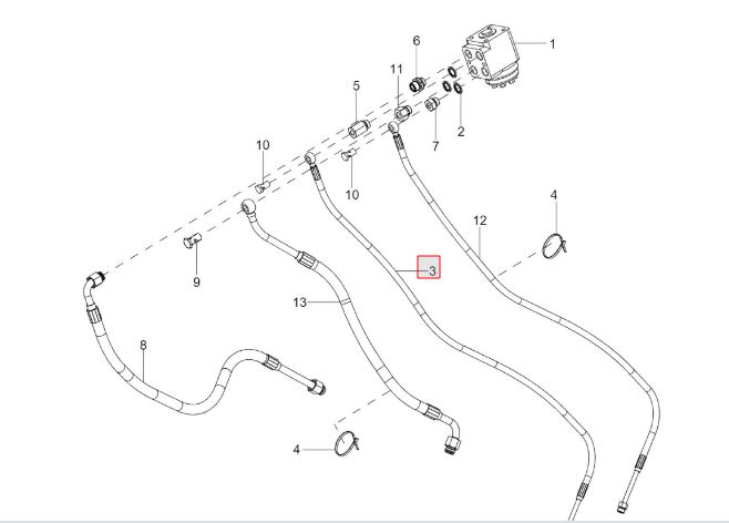 HOSE AND TUBE ASSEMBLY POWER STEERING LH