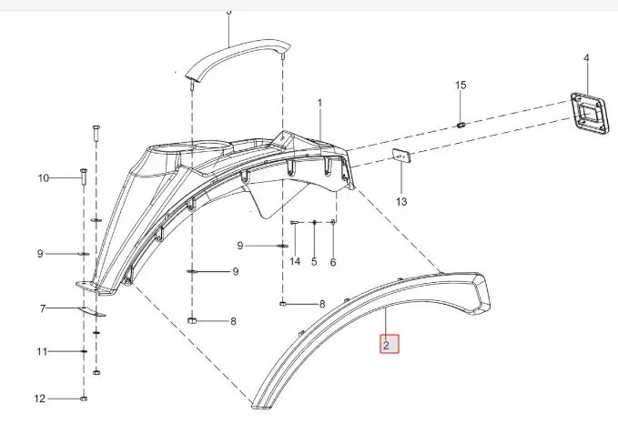HST FENDER CLADDING LH SILVER